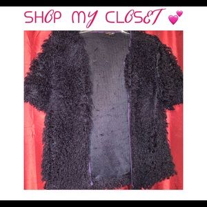 Shaggy Open Front Cardigan